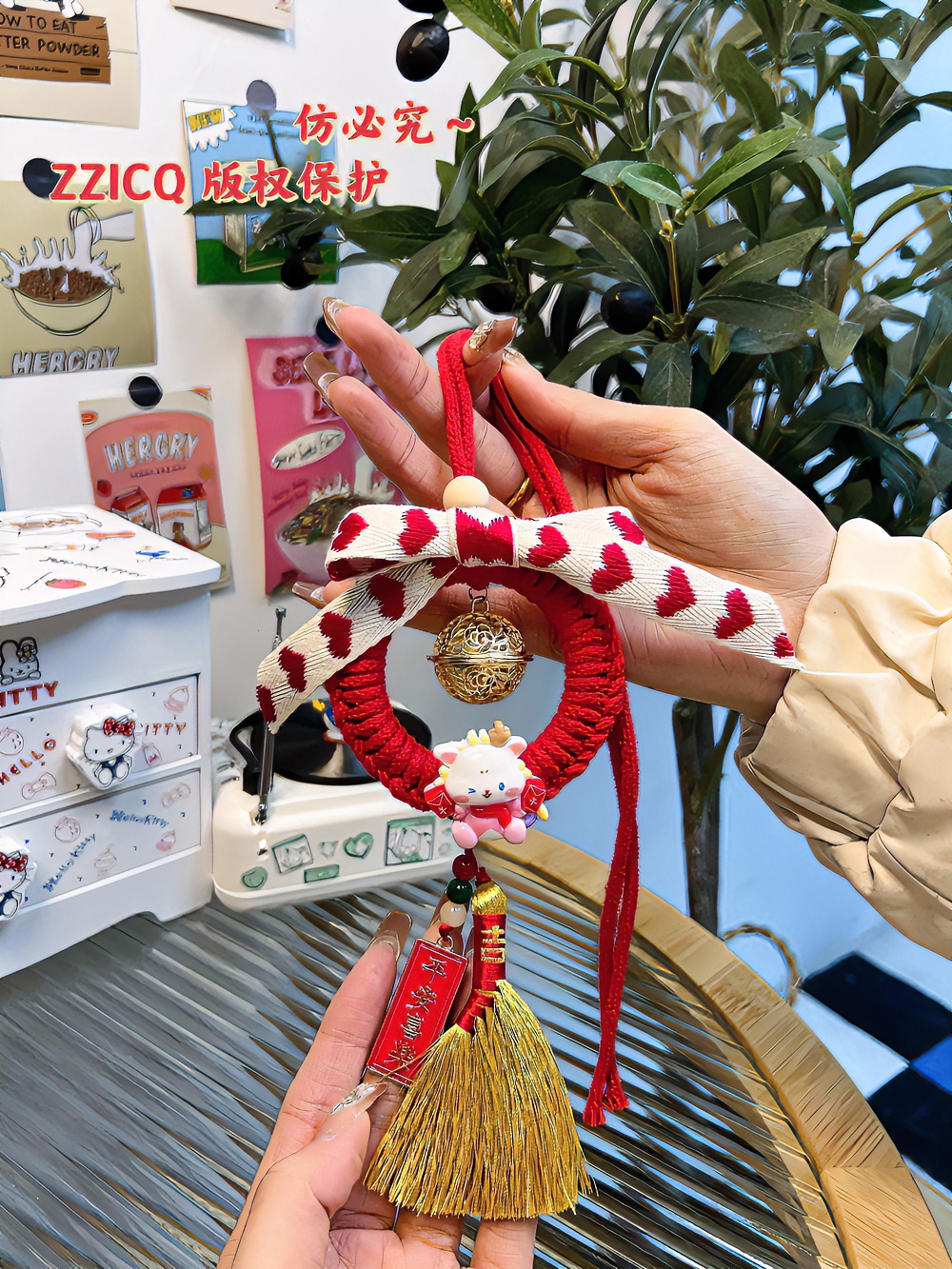 手工diy材料包金色扫把车挂装饰挂件送爸爸男友礼物