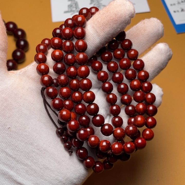 檀香紫檀（小叶紫檀）0.8*108颗泥料好料子