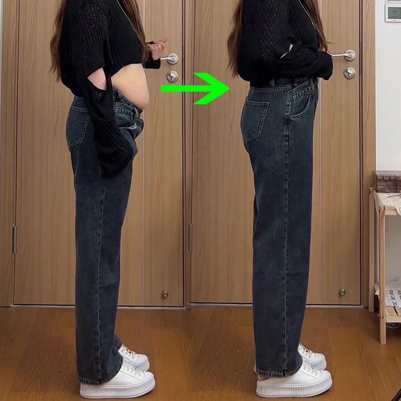 适合梨形身材的裤子女大码胖mm显瘦阔腿裤腿粗遮肚子遮胯宽牛仔裤
