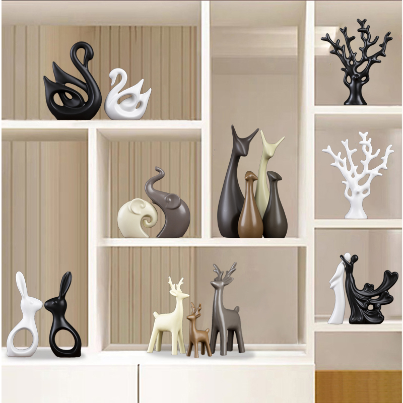家居摆件玄关客厅电视酒柜工艺装饰品轻奢现代简约鹿创意摆设