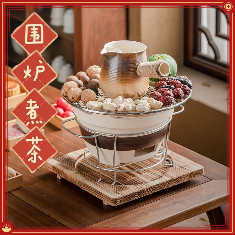 围炉罐罐烤奶茶壶煮茶配件家用户外烧烤炉烤茶烤奶碳炉茶具煮茶器