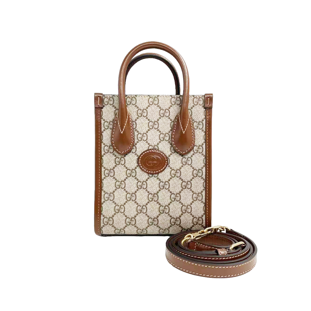 99新 GUCCI/古驰 老花挎包 mini 琴谱托特包 /（D店）