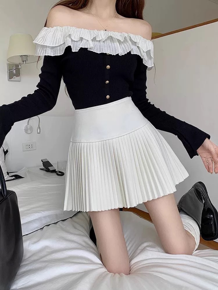 香风高腰a字百褶裙半身裙女秋冬小个子裤裙风琴裙短裙百搭显瘦