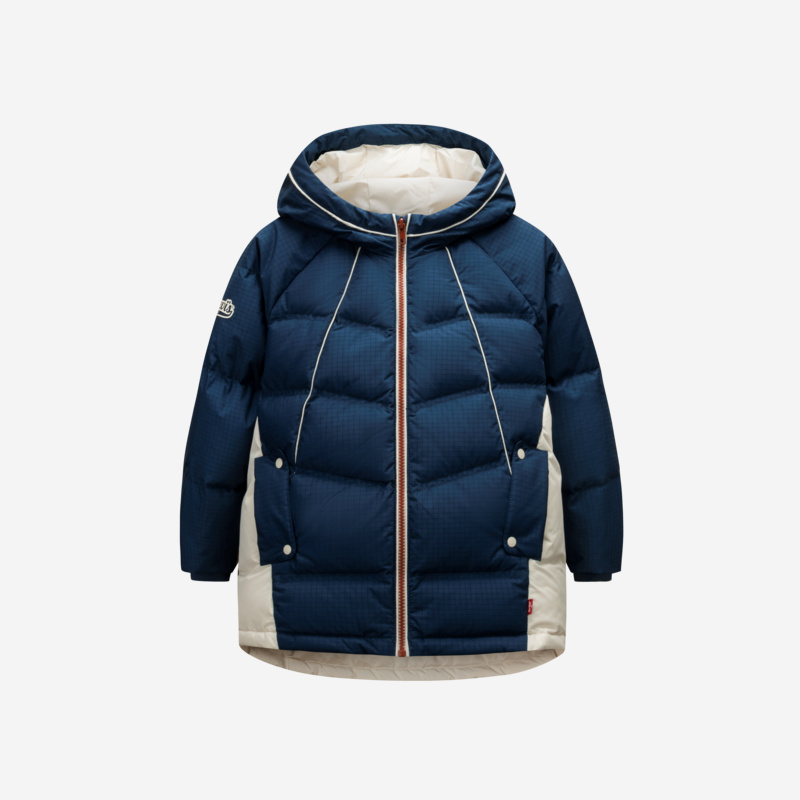Levi's李维斯秋冬儿童连帽户外休闲保暖上衣中长款羽绒服L762