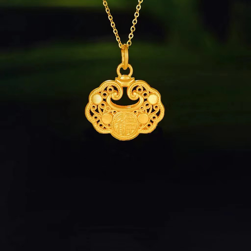 铜合金项链 D129    时尚复古古法传承精美龙凤呈祥素款项链