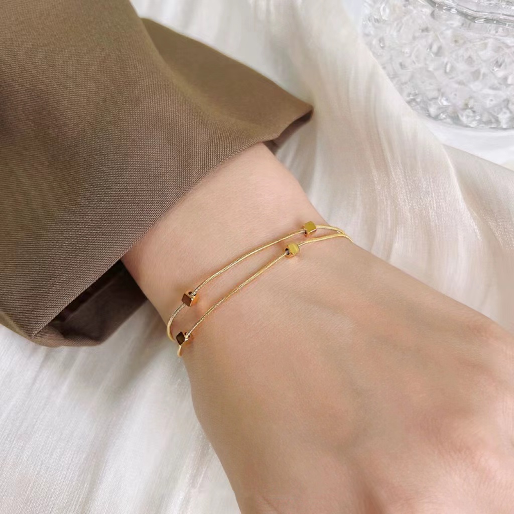 钛钢手链 D213  设计师款气质时尚百搭个性手链小众ins简约轻奢