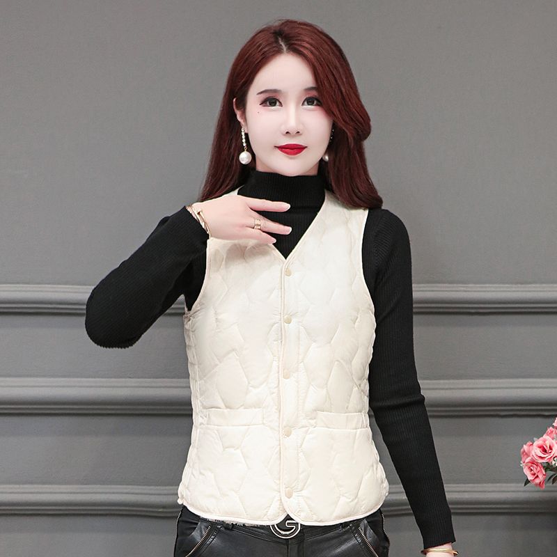 波司豋秋冬羽绒服马甲女加绒2023新款轻薄修身短款内穿保暖内胆贴
