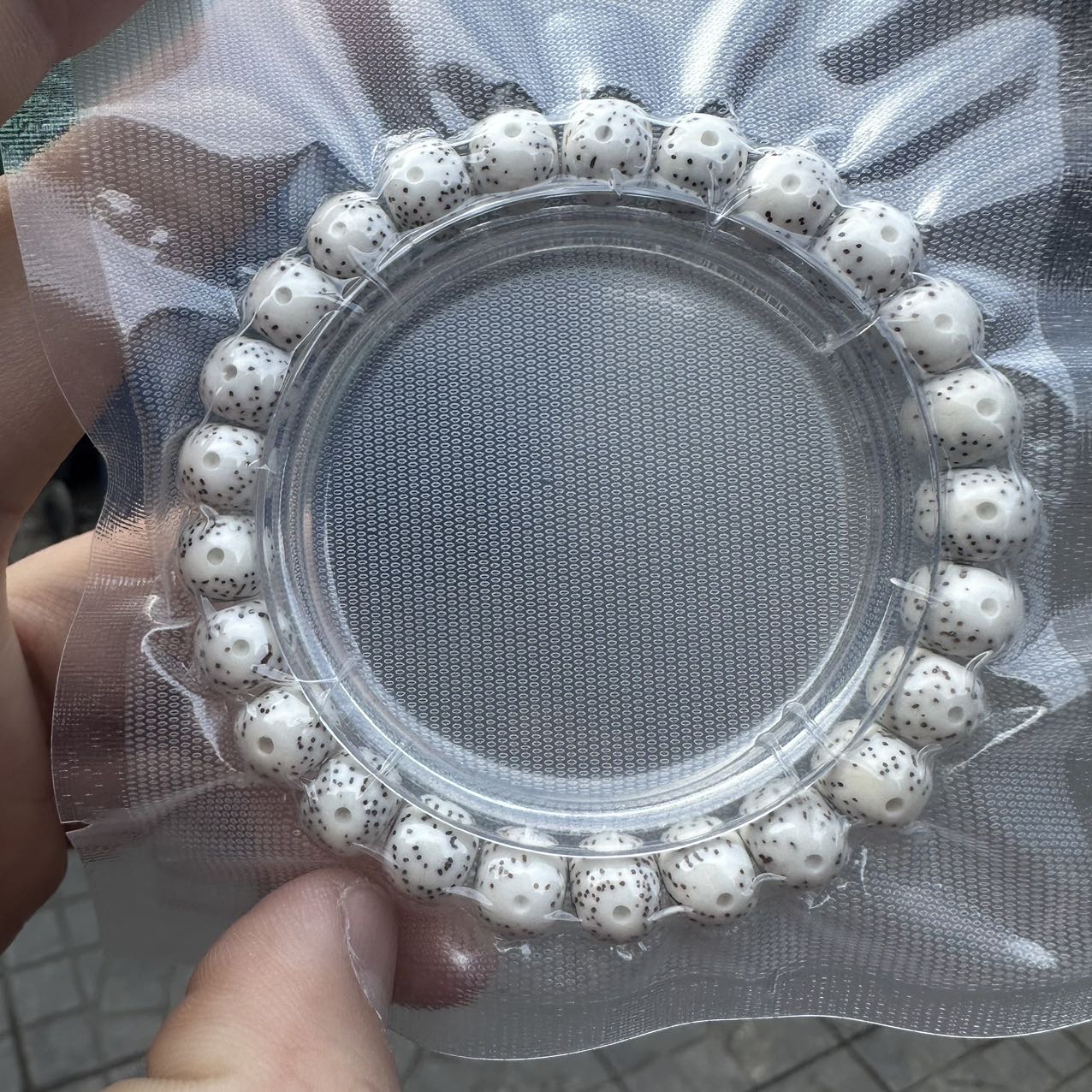 【阿钰推荐】LY30445-星月老型瓷白大眼睛单圈手串-尺寸8+mm