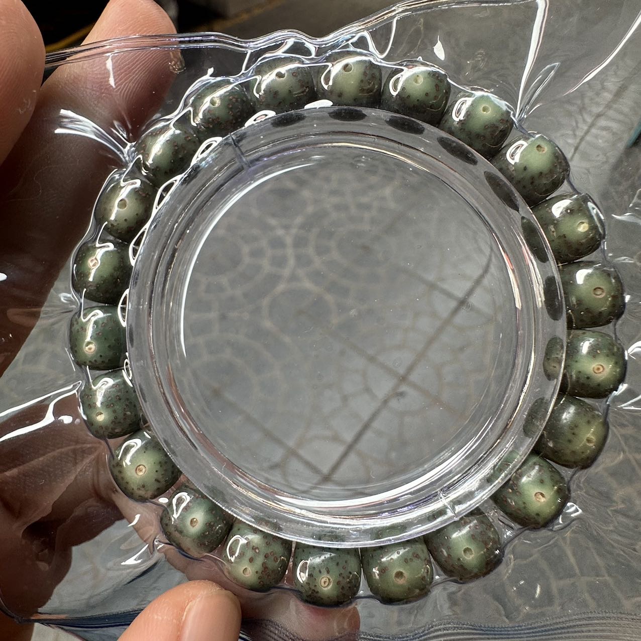 【阿钰推荐】LY05576-星月老型全绿单圈手串-9+mm左右