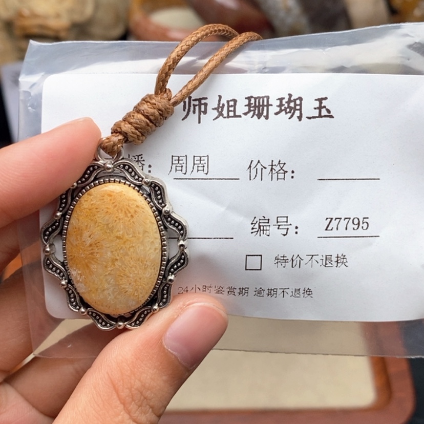 【闪购商品】硅化珊瑚（珊瑚玉）颈饰未镶嵌芳*