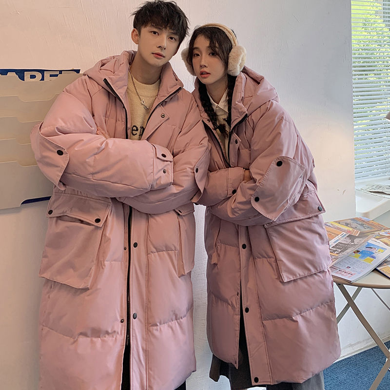 长款羽绒服男2023新款冬季男士女士情侣款高档长款港风休闲派克服