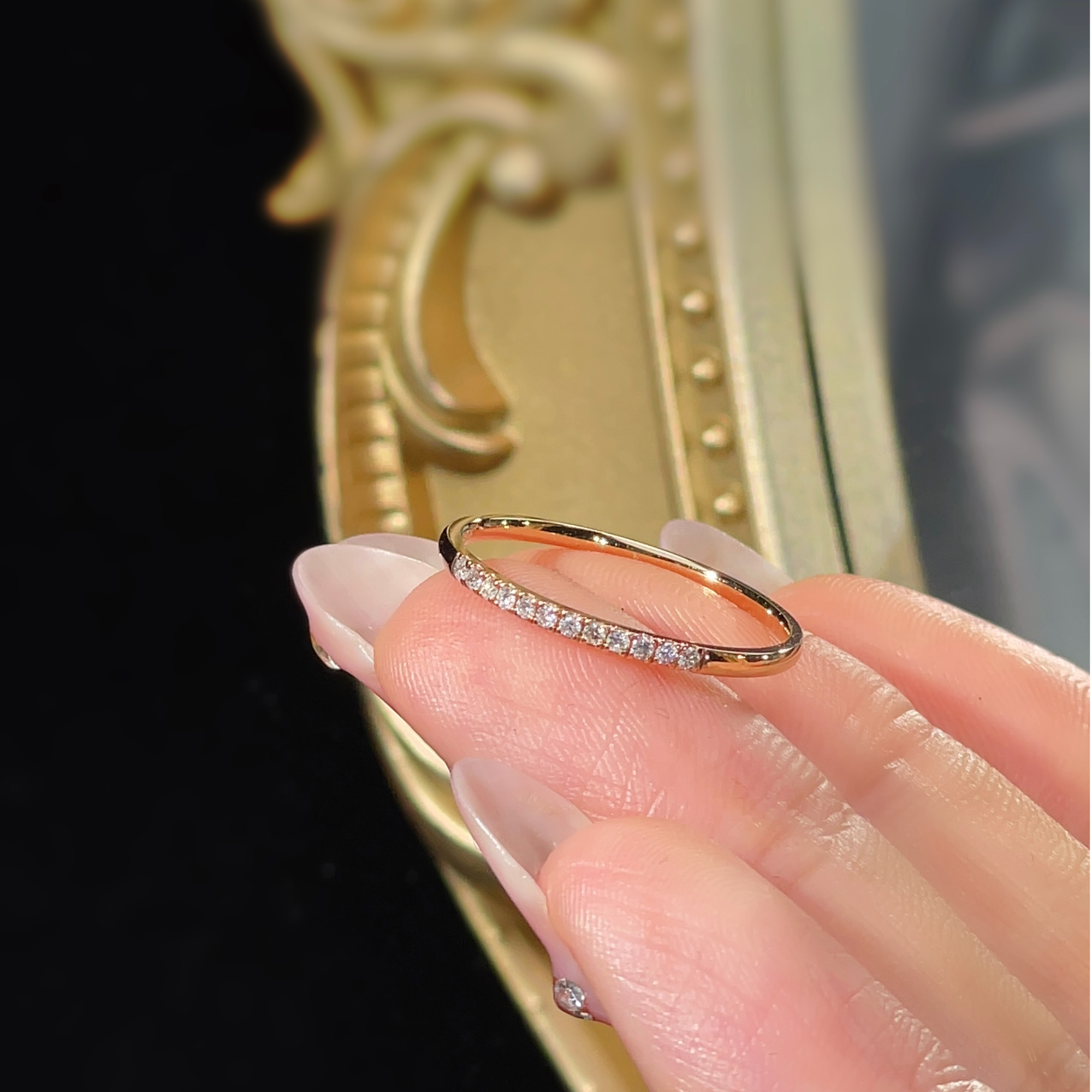 18K金小众钻石排戒#天然南非真钻石#单戴叠戴#温柔白月光#小星河