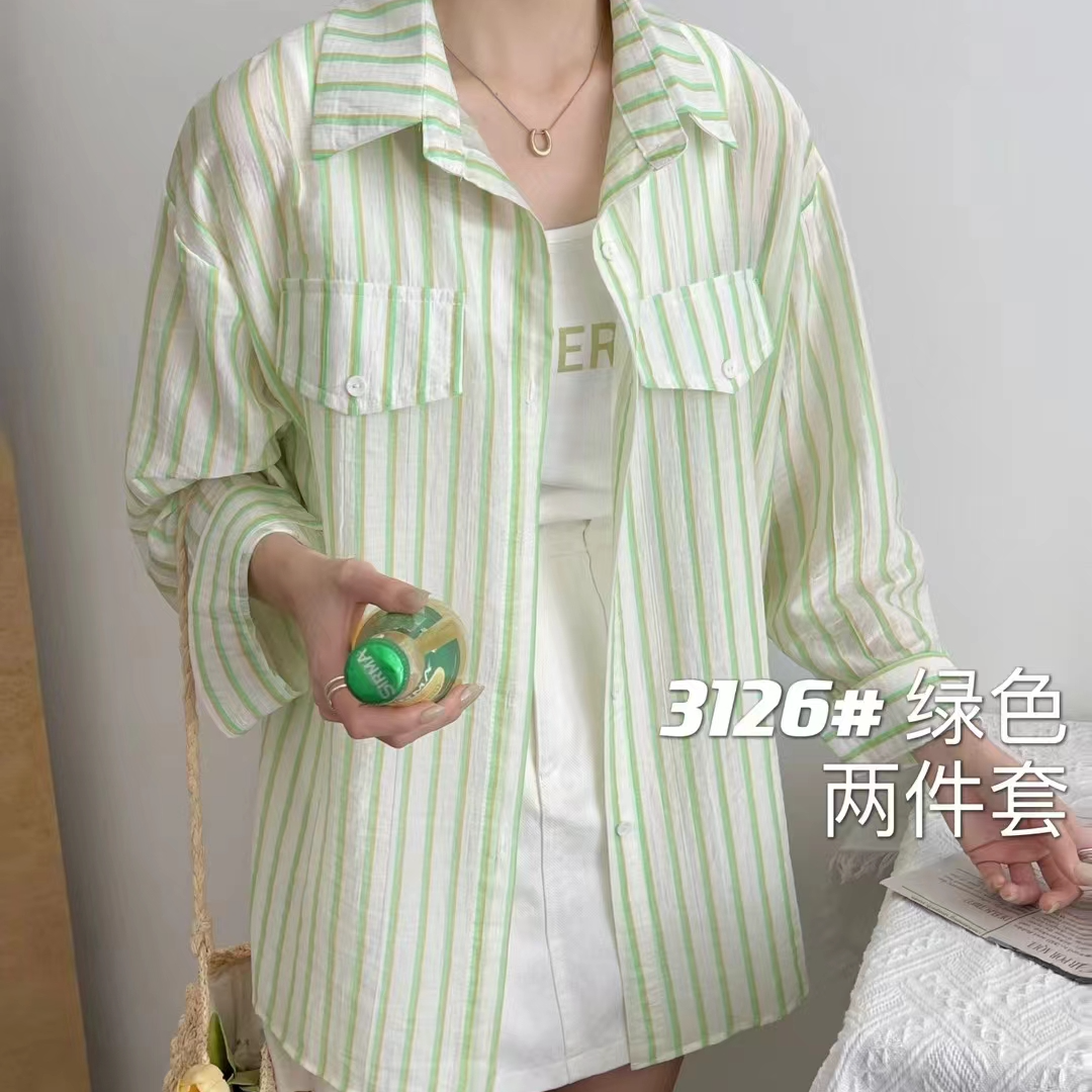 夏款衬衣背心两件套