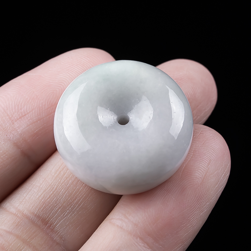 缅甸天然翡翠A货厚装饱满面包扣平安扣吊坠23×12mm多样性发货一