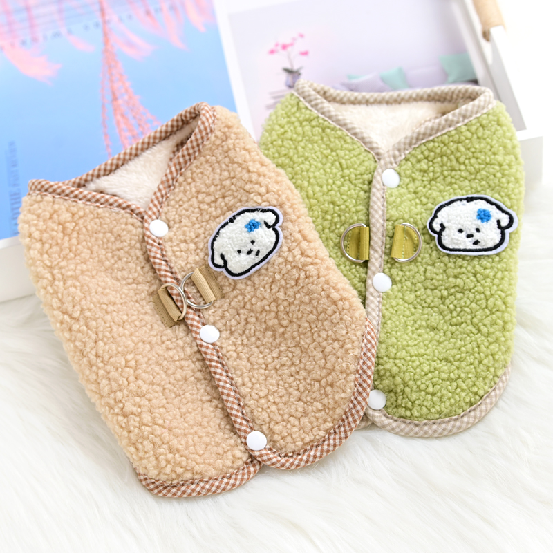 狗狗衣服冬季小马甲泰迪比熊猫咪绒衣加厚颗粒绒小型犬宠物秋冬装