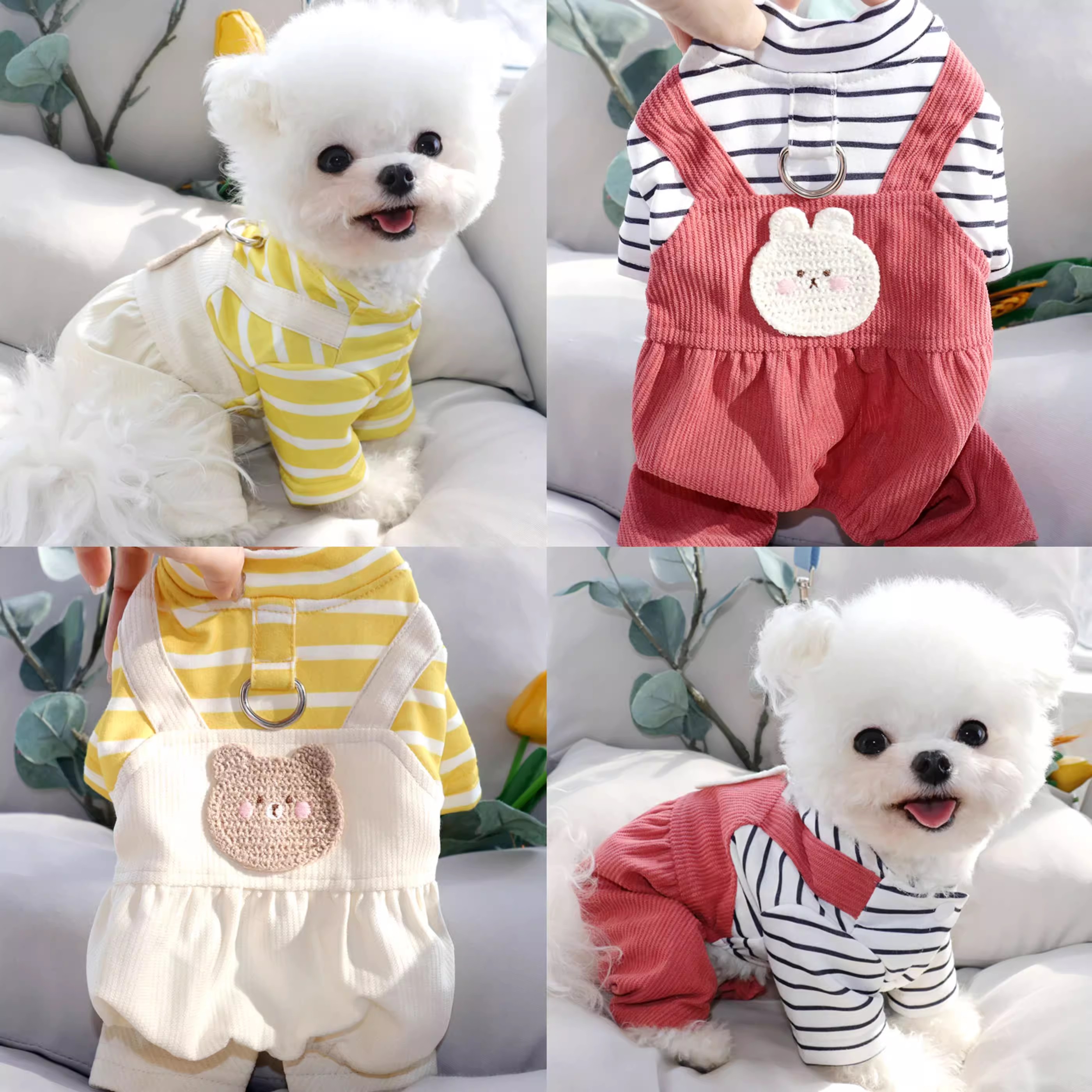 宠物四脚裤可牵引狗狗衣服泰迪比熊小型犬雪纳瑞约克夏春秋季保暖