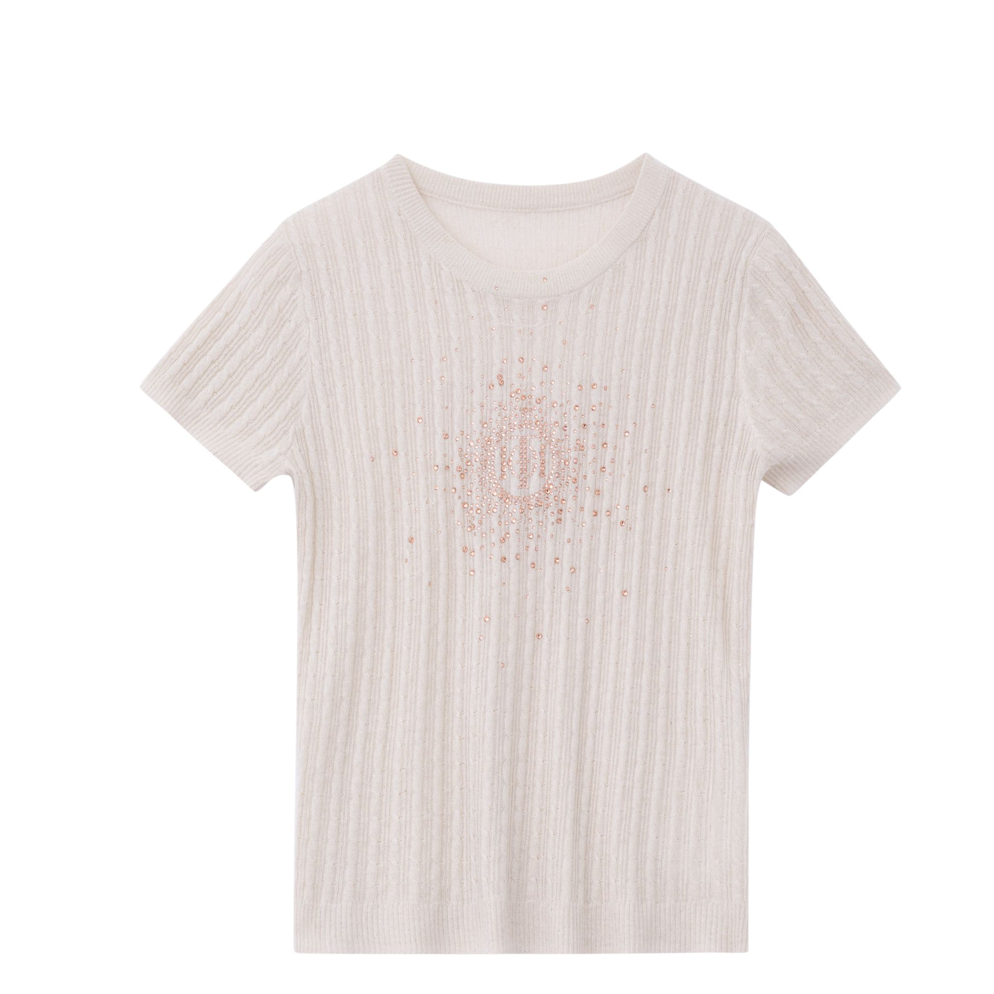 私服-TCH24秋冬新款雅丹风烫钻百搭时尚针织打底衫T72C10E5001