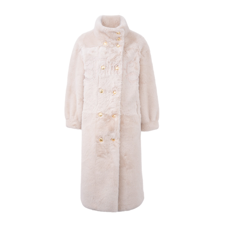 私服-TCH潮牌烫钻洋气秋冬白色时尚保暖休闲外套T72C05E5011