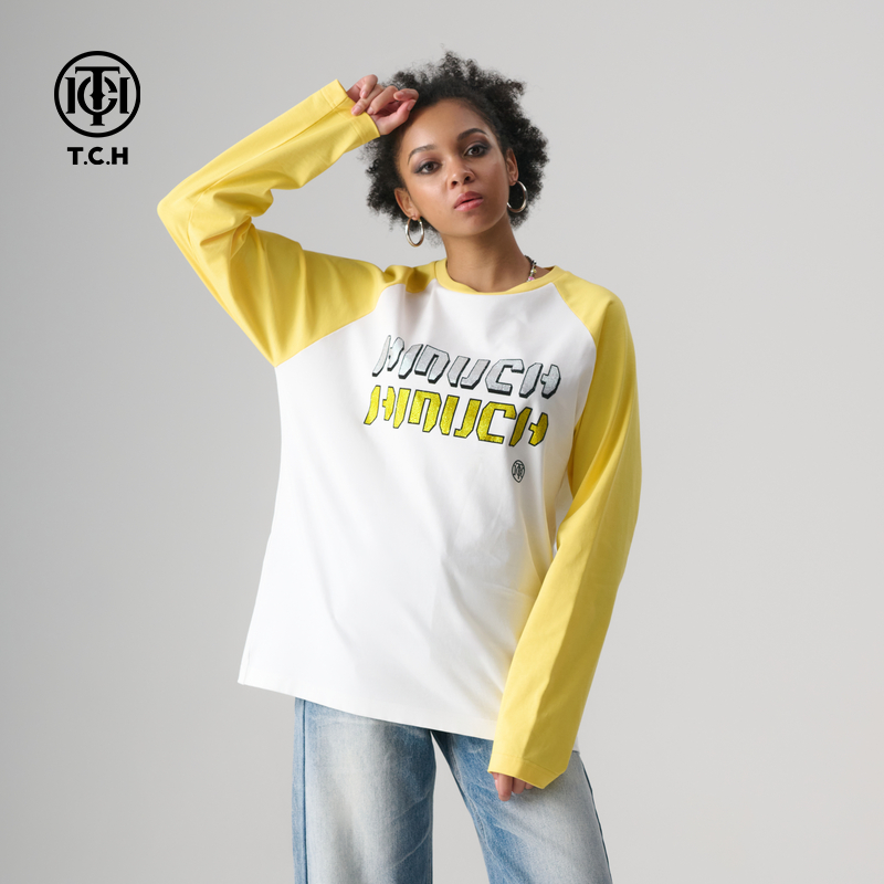 潮牌-T.C.H/24春夏新款烫钻图案轻奢系列长袖T恤上衣T72A086006