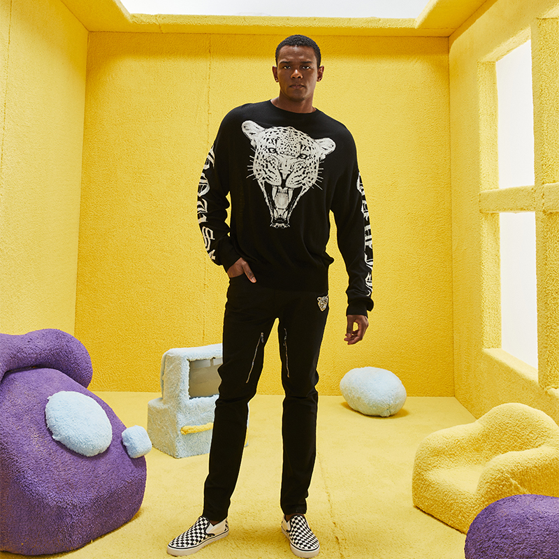 TCH轻奢烫钻工艺时尚休闲宽松潮流百搭针织衫T69A098006私服tch