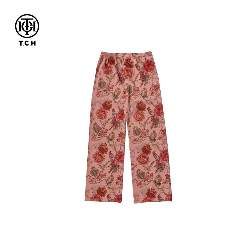 TCH2025新款潮牌新中式印花洋气衣服时尚长裤直筒裤T72C206151