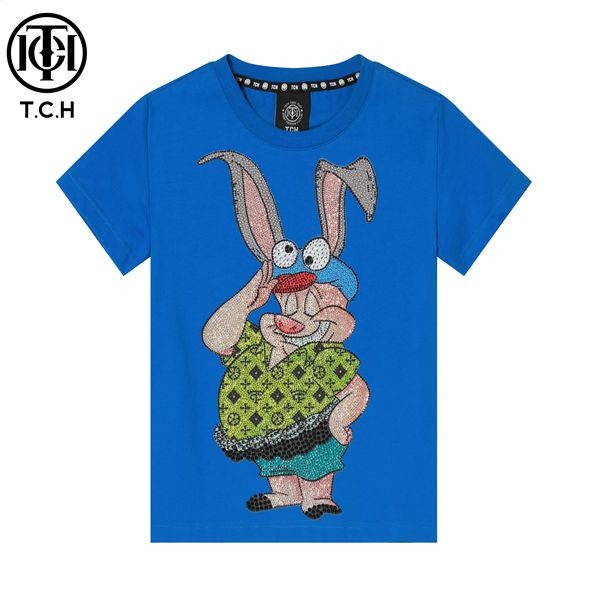 TCH轻奢烫钻工艺秋冬休闲百搭宽松兔子大童T恤T69A10601K私服tch