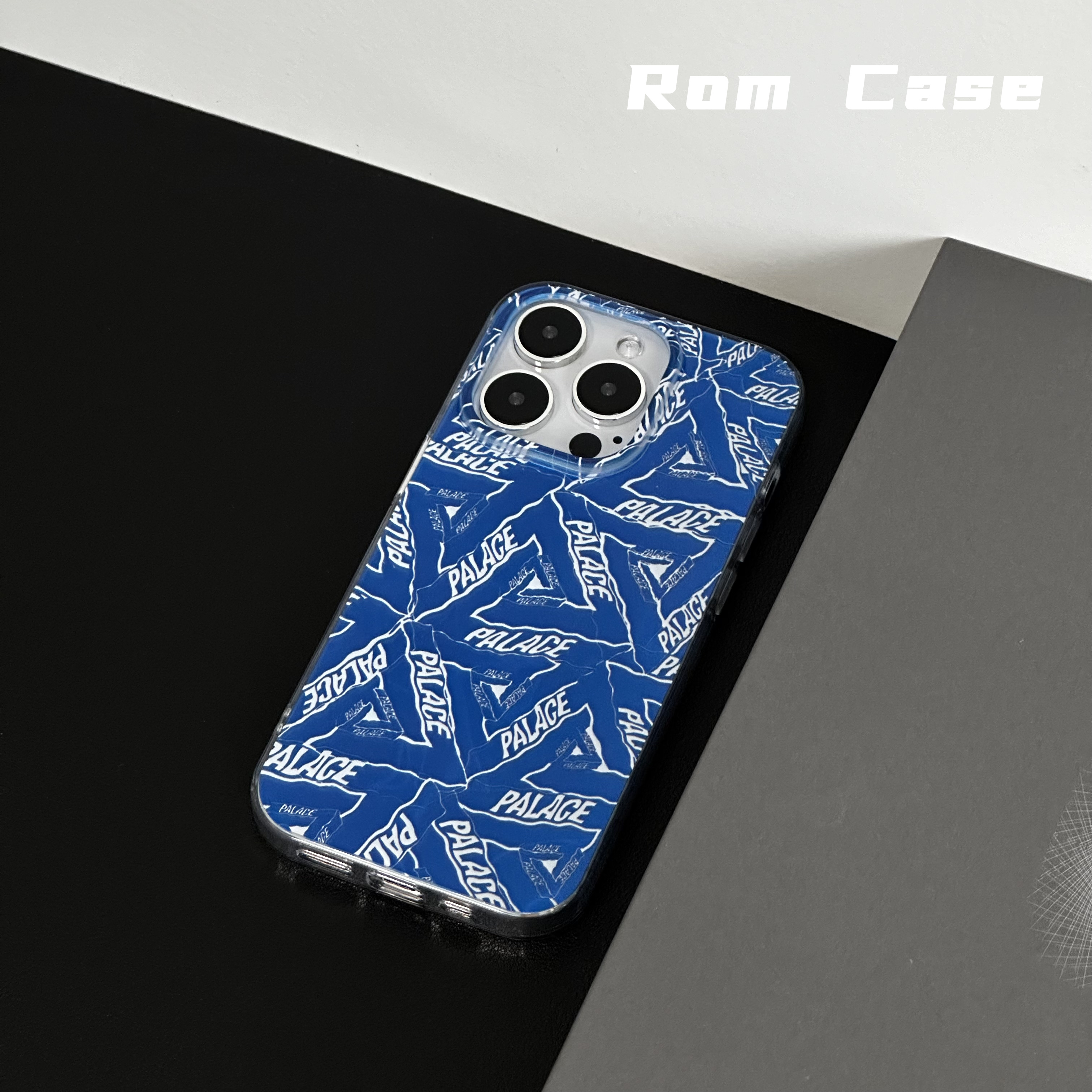  手机壳双层imd16PRO/15抽象艺术三角印防摔高级13小众潮流绸缎纹