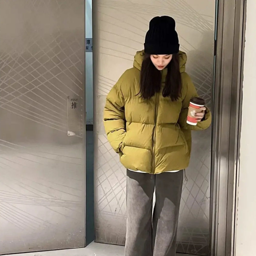 羽绒衣2024年秋冬新款保暖女羽绒棉服潮流短款保暖连帽时尚休闲