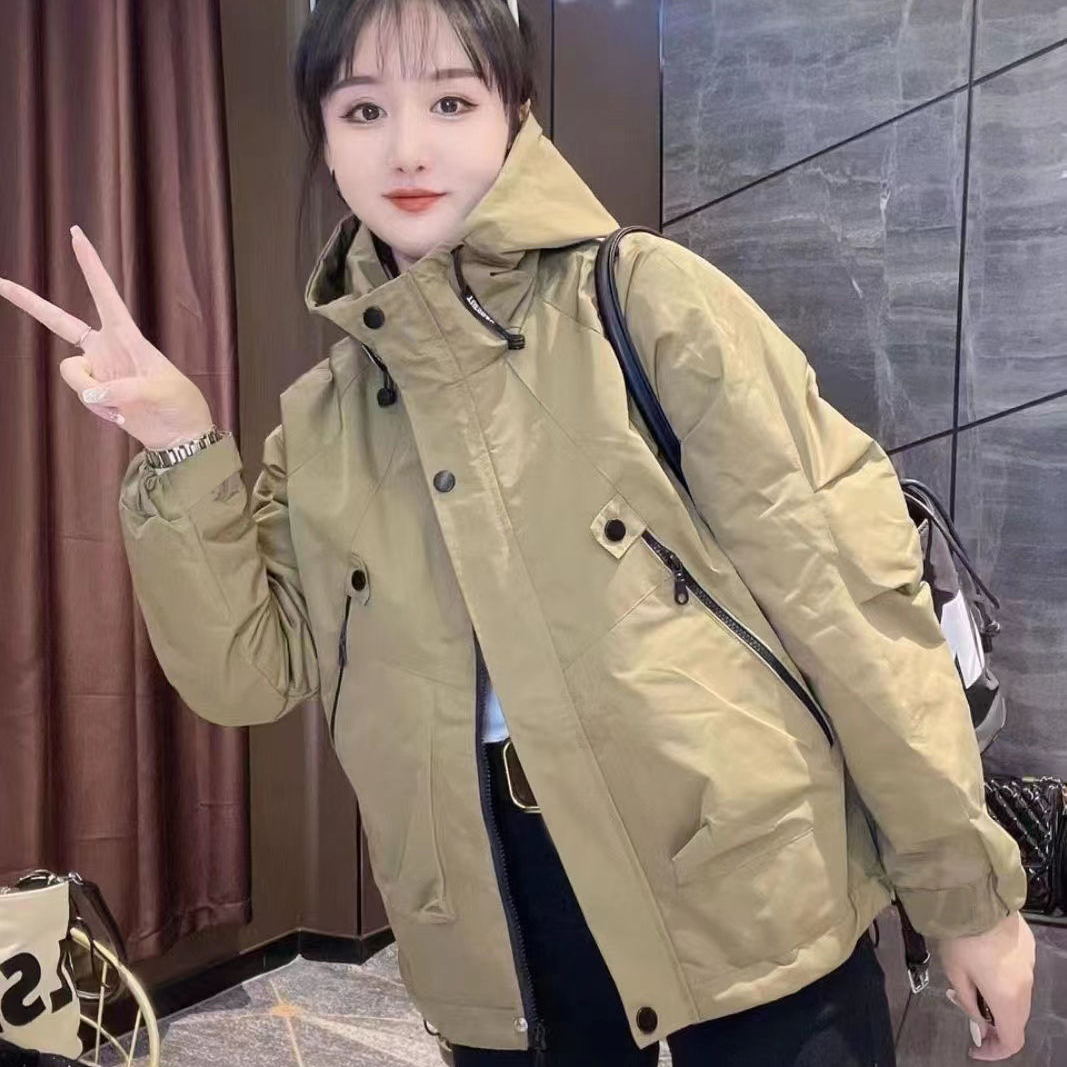 羽绒衣羽绒棉服棉服外套女秋冬新款宽松百搭连帽长袖上衣加厚保暖