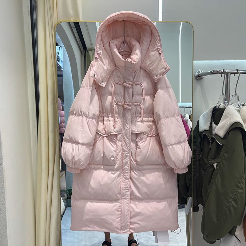 羽绒衣2024年冬季爆款新款潮牌羽绒棉服女中长款过膝连帽加厚
