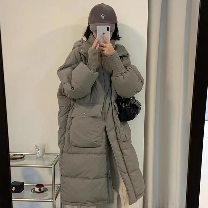 羽绒衣2024年新潮棉袄过膝oversize加厚棉服女长款韩系宽松学生棉