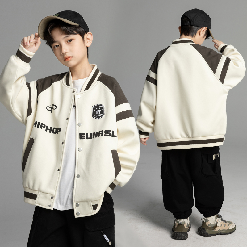 男童外套男童春秋外套2024新款中大童春装外套儿童春装棒球服男童