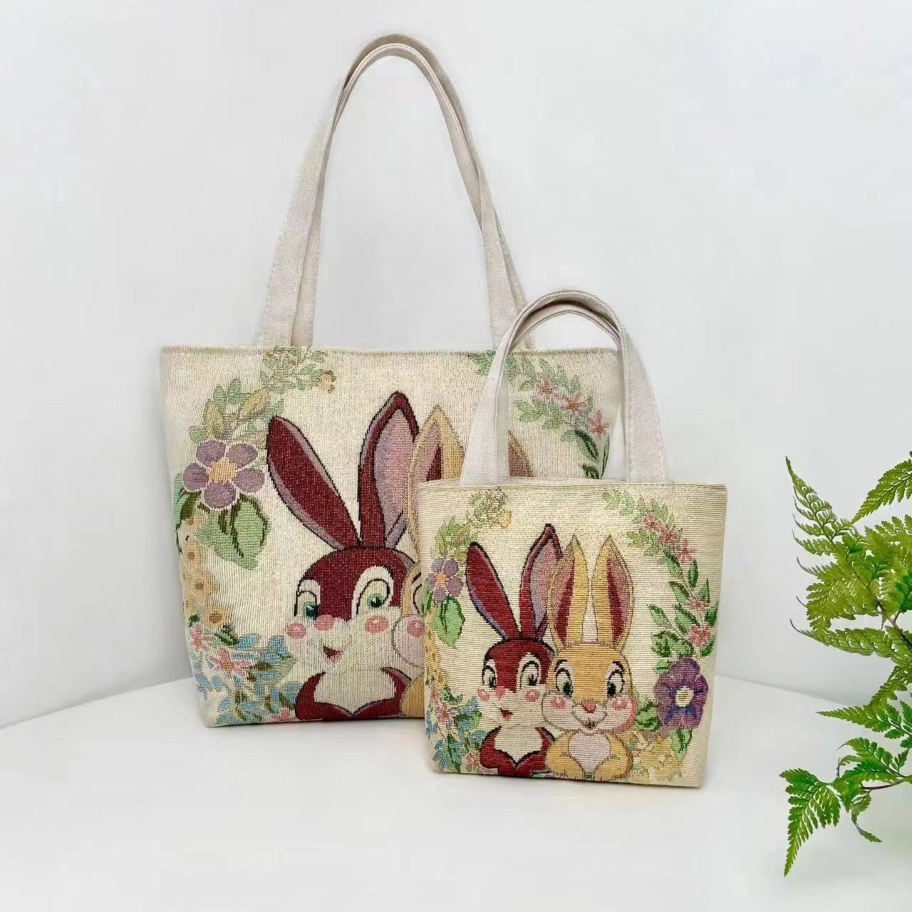 【泽哥推荐】一中一小（小包随机发五个图案），共2个双面金丝手提包