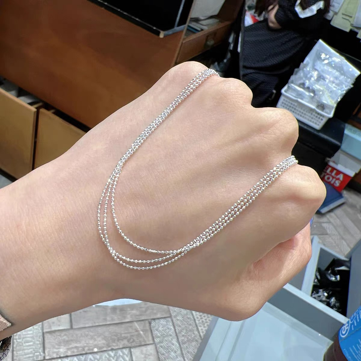 国标925银豆豆链小米珠时尚百搭轻奢项链简约气质素款