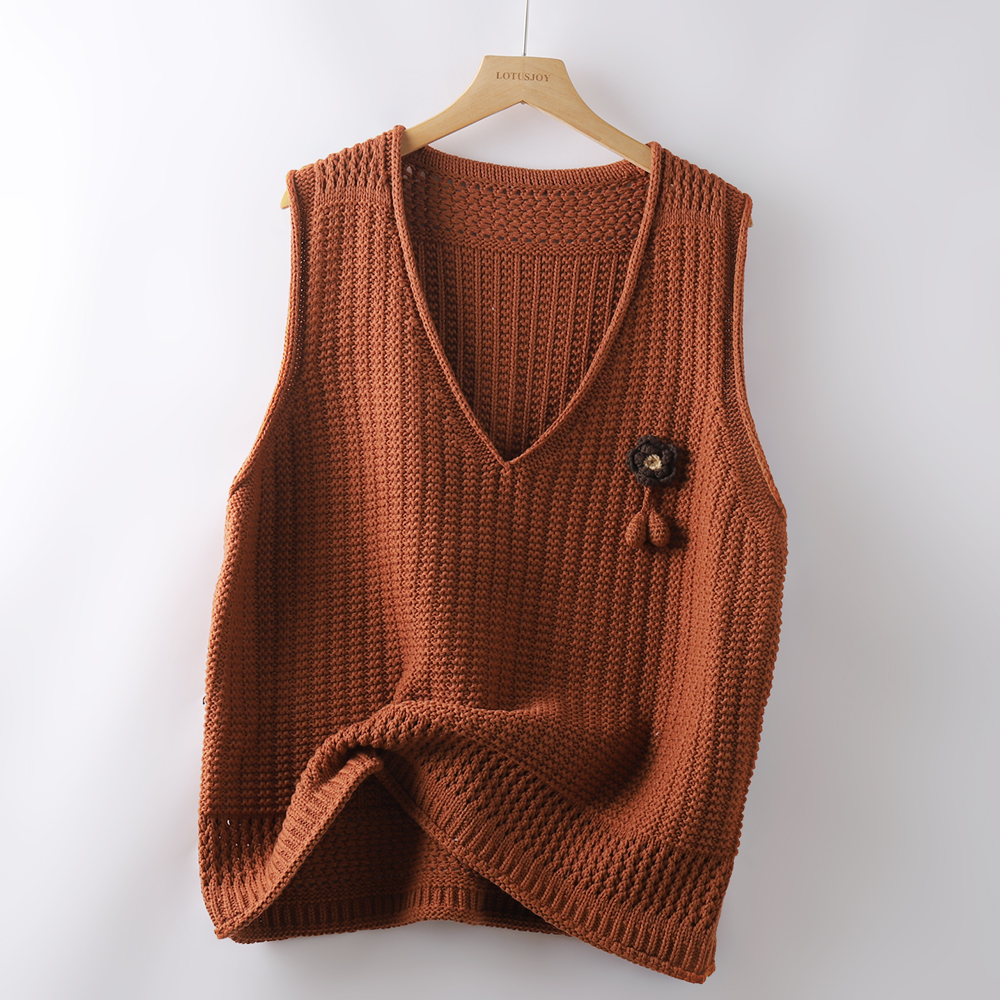 V领马甲背心女外穿秋季2023新款韩版宽松针织设计感小众坎肩马夹