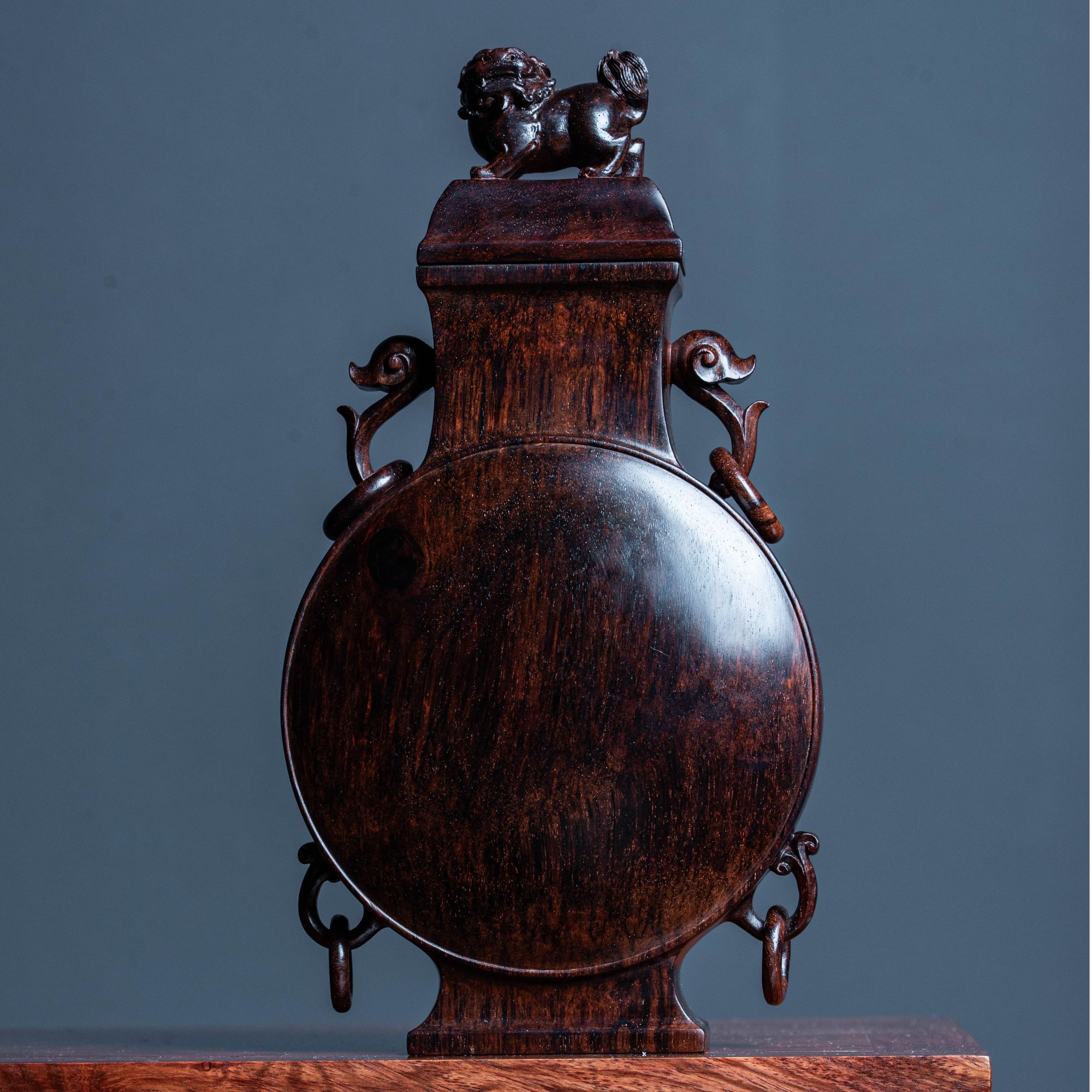 海南黄花梨事事如意双耳瓶23*12*5.8