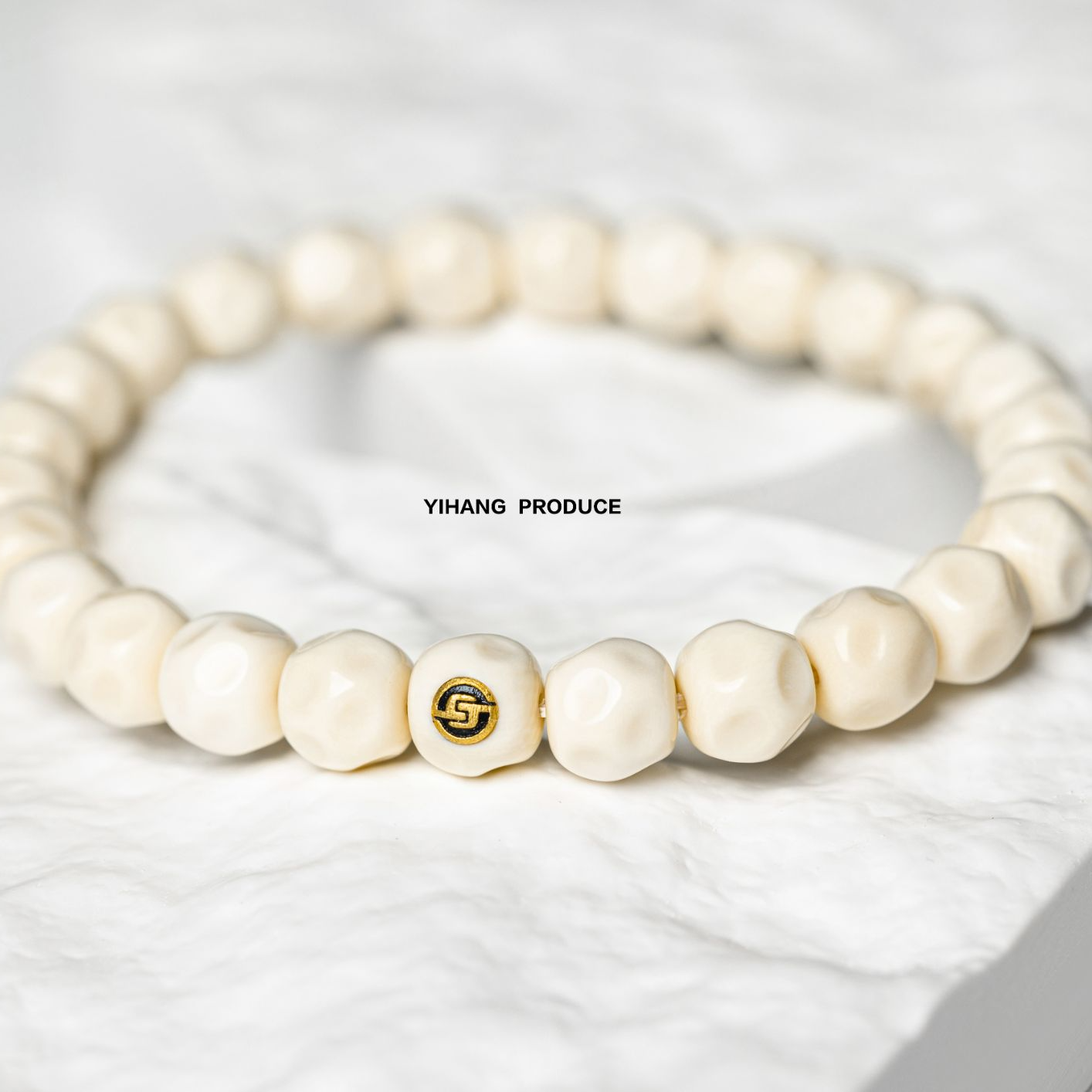 艺杭出品 奶酪无相手串/原色猛犸牙 高冰牙芯料 8.8mm  25颗