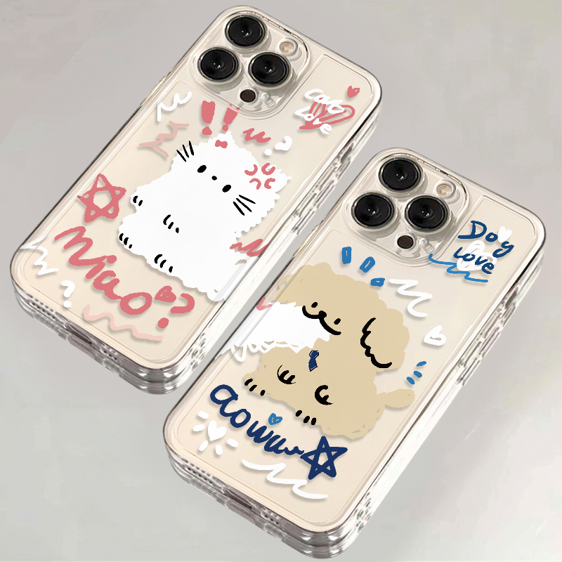 趣味可爱猫狗iPhone15/13苹果14手机壳11情侣12华为vivo小米oppo
