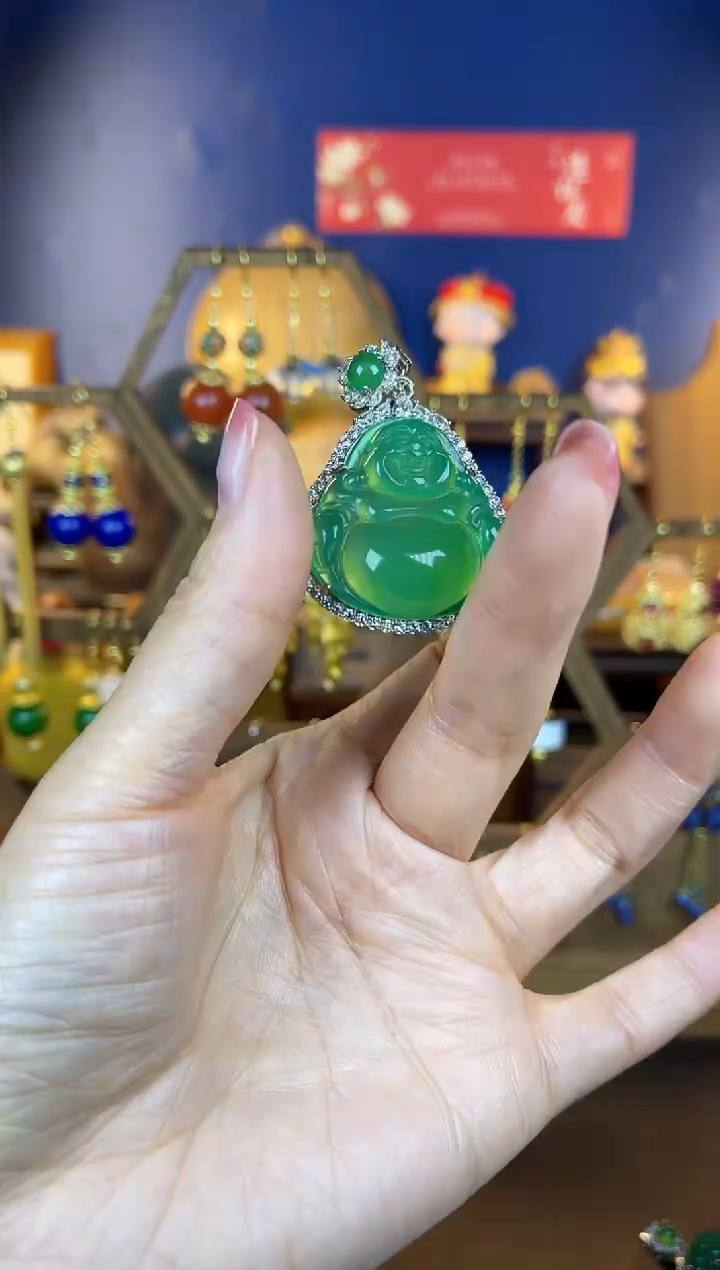 【闪购商品】玛瑙/玉髓吊坠合金佛公