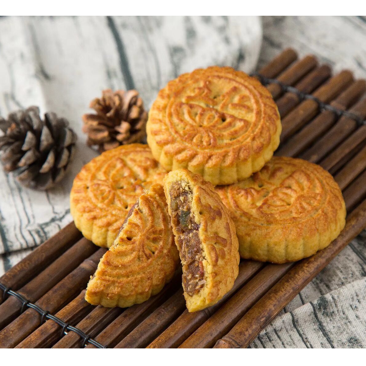 【中秋油皮五仁月饼特惠】山西非遗油皮五仁纯手工制作山西月饼