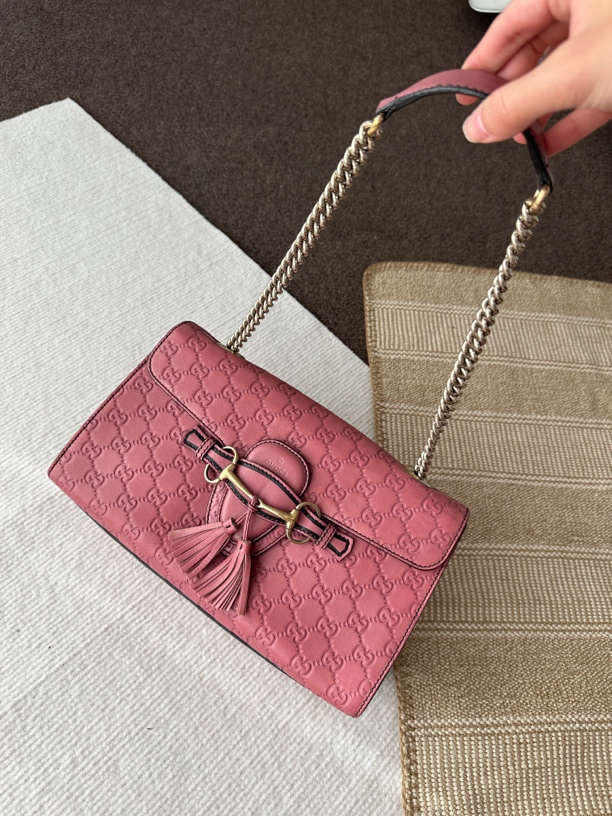 95新 GUCCI/GUCCI 经典浮雕老花链条