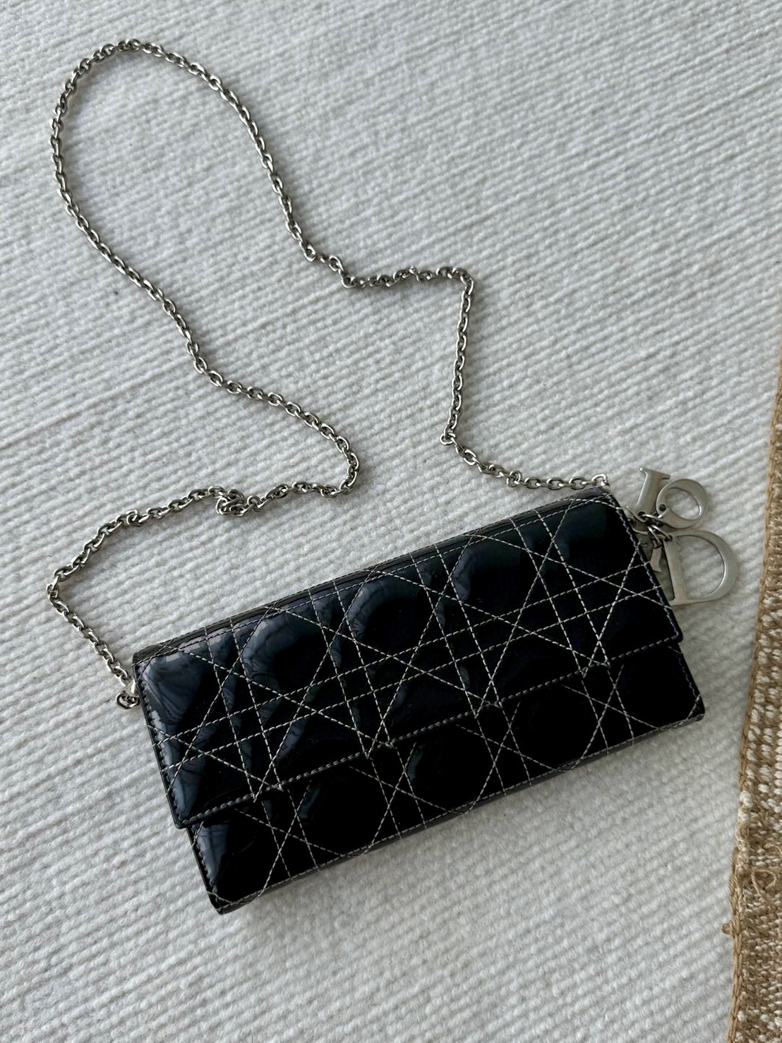 95新 Dior/迪奥 黑色链条斜挎包