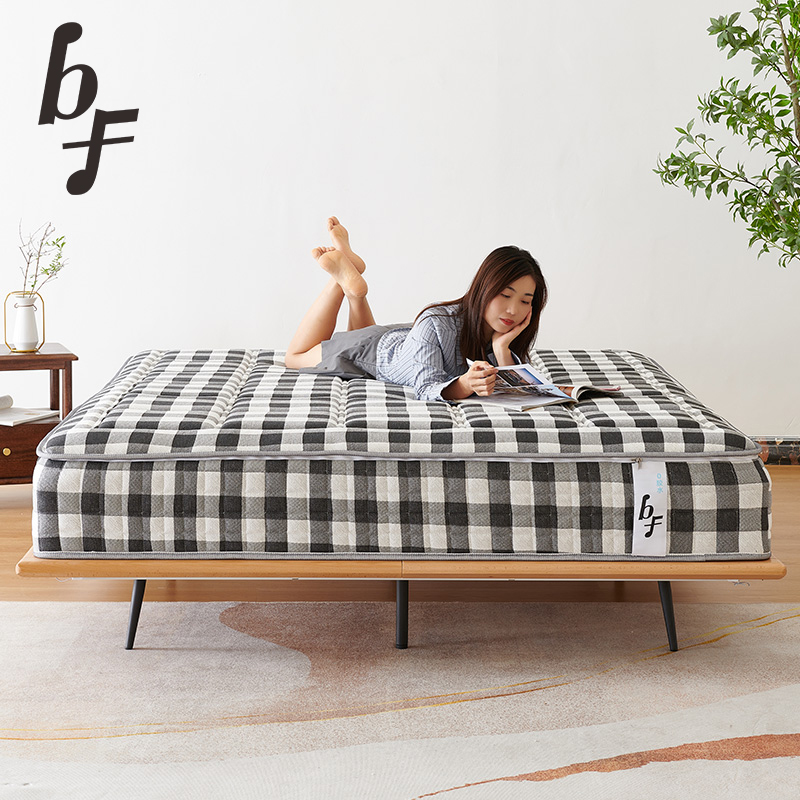 【BF灰白格子】可拆卸0胶水家用调节软硬适中弹簧床垫软硬可调酒店