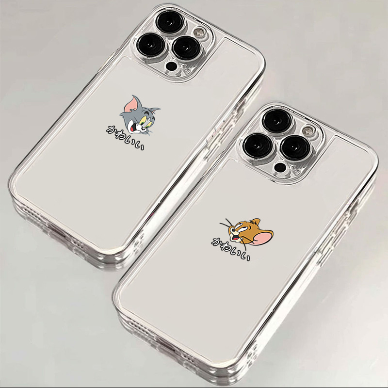 汤姆杰瑞苹果15手机壳iphone14promax高级13硅胶12透明11全包XSXR