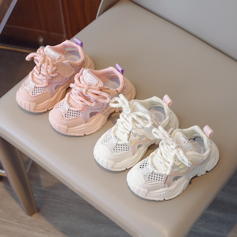 【清仓包头女童凉鞋】软底宝宝鞋子夏季款透气网鞋老爹鞋软底学步鞋