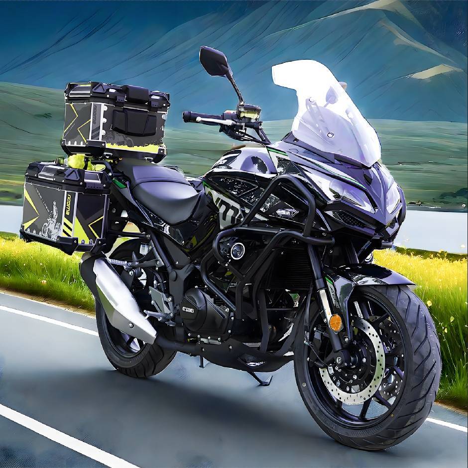 诺马255GT旅行车异步双杠水冷250cc黑红黑绿黑灰磨砂黑贴花