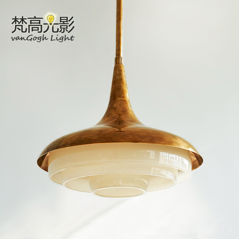 梵高光影法式轻奢玻璃吊灯美式复古侘寂风卧室餐厅书房中古意式灯