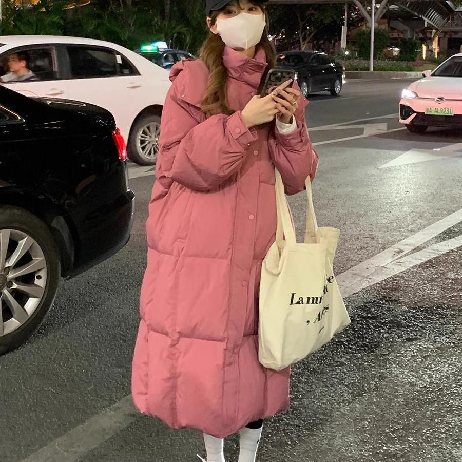 棉服2025冬季中长款女装新款过膝长款棉衣学生外套加厚宽松棉袄