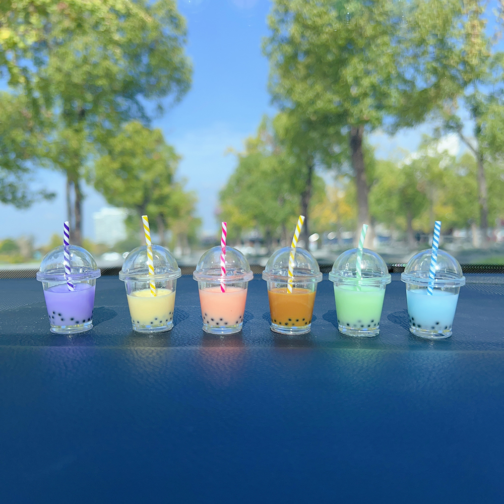 乾赞迷你车载装饰品仿真星球杯奶茶杯汽车中控台后视镜摆件用品女