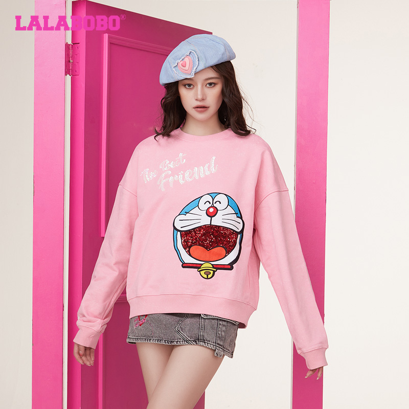 LALA X 哆啦A梦新款联名款休闲百搭机器猫卫衣女ABCD-WSTS13